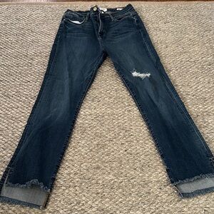 Frame Denim Dark Wash Distressed Jeans